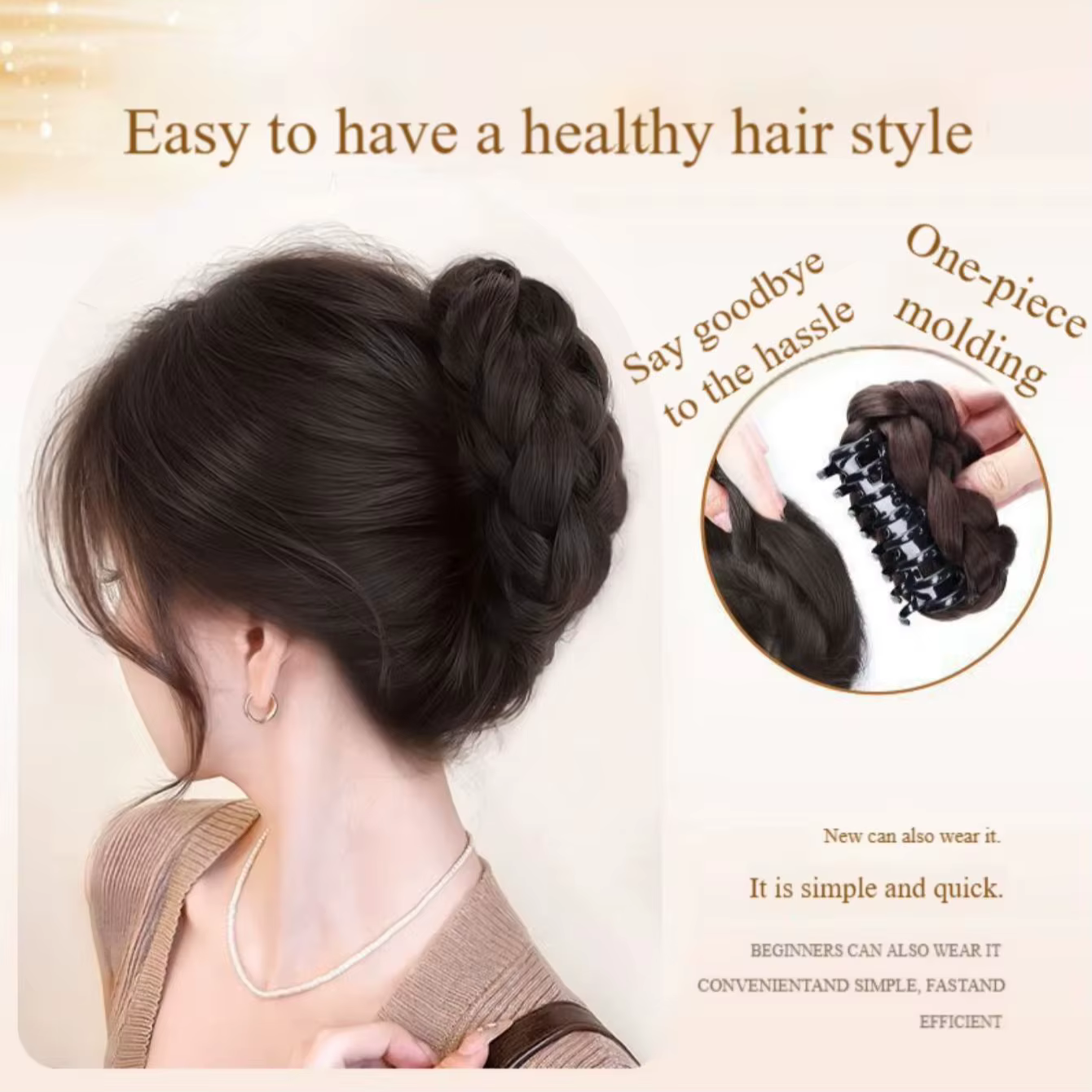 Postiche chignon tressé pour femmes