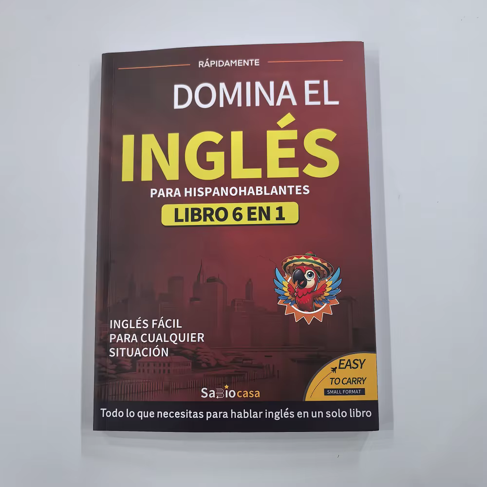 Livres anglais pour débutants, édition espagnole 6-en-1, cahier d'exercices anglais, dictionnaire d'apprentissage facile des langues, fournitures d'étude pour la lecture