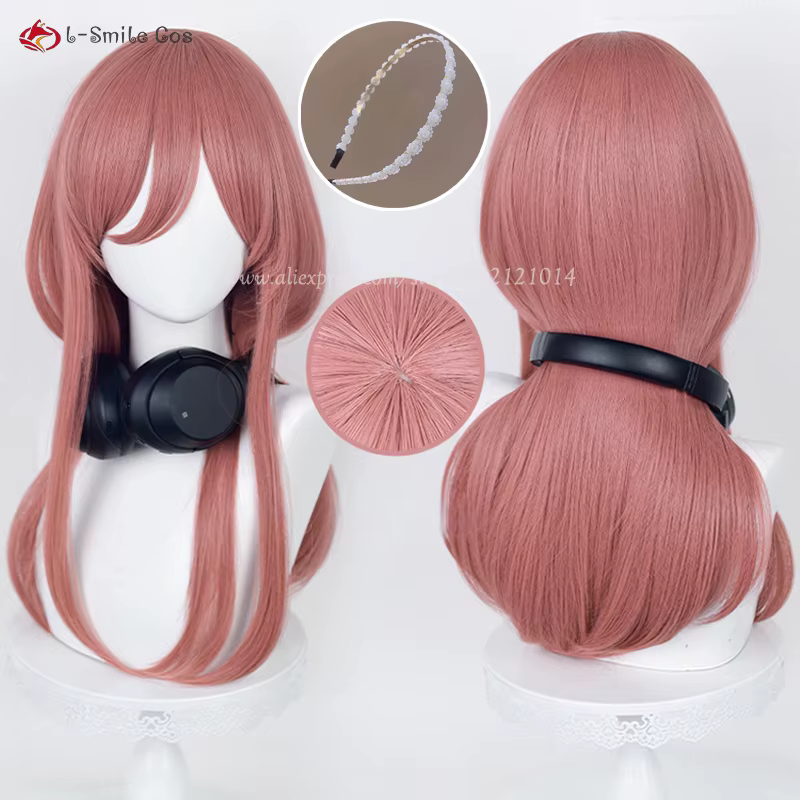 Nakano Miku Cosplay perruque 60 cm de Long rose foncé perruques pour femmes Anime