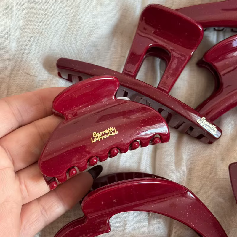 Nieuwjaar Rode Haarspeldjes Klauw Voor Vrouwen haarklem dik haar Balmain