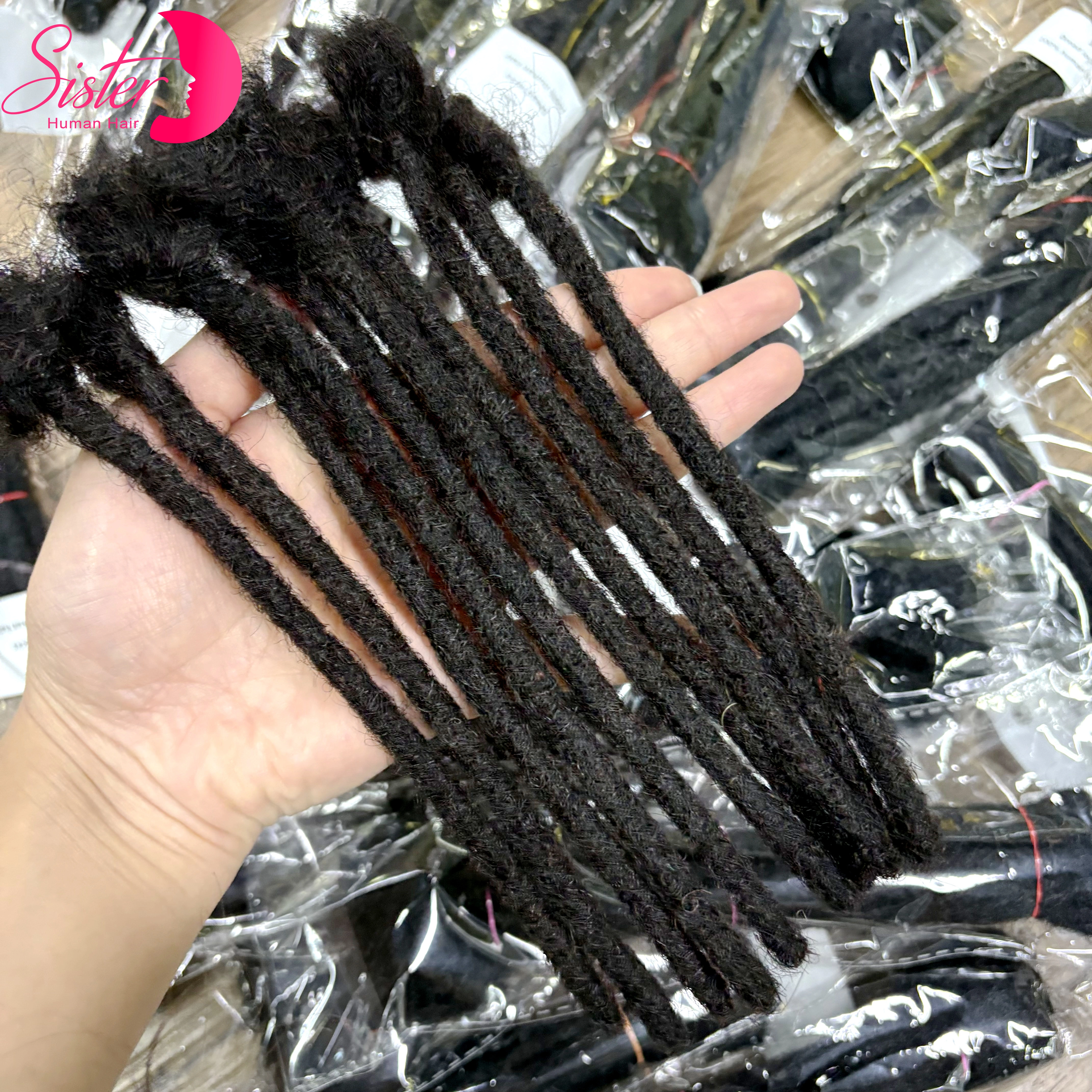 100% Extension Loc faite à la main cheveux humains avec extrémités bouclées 50 brins 8-14 pouces