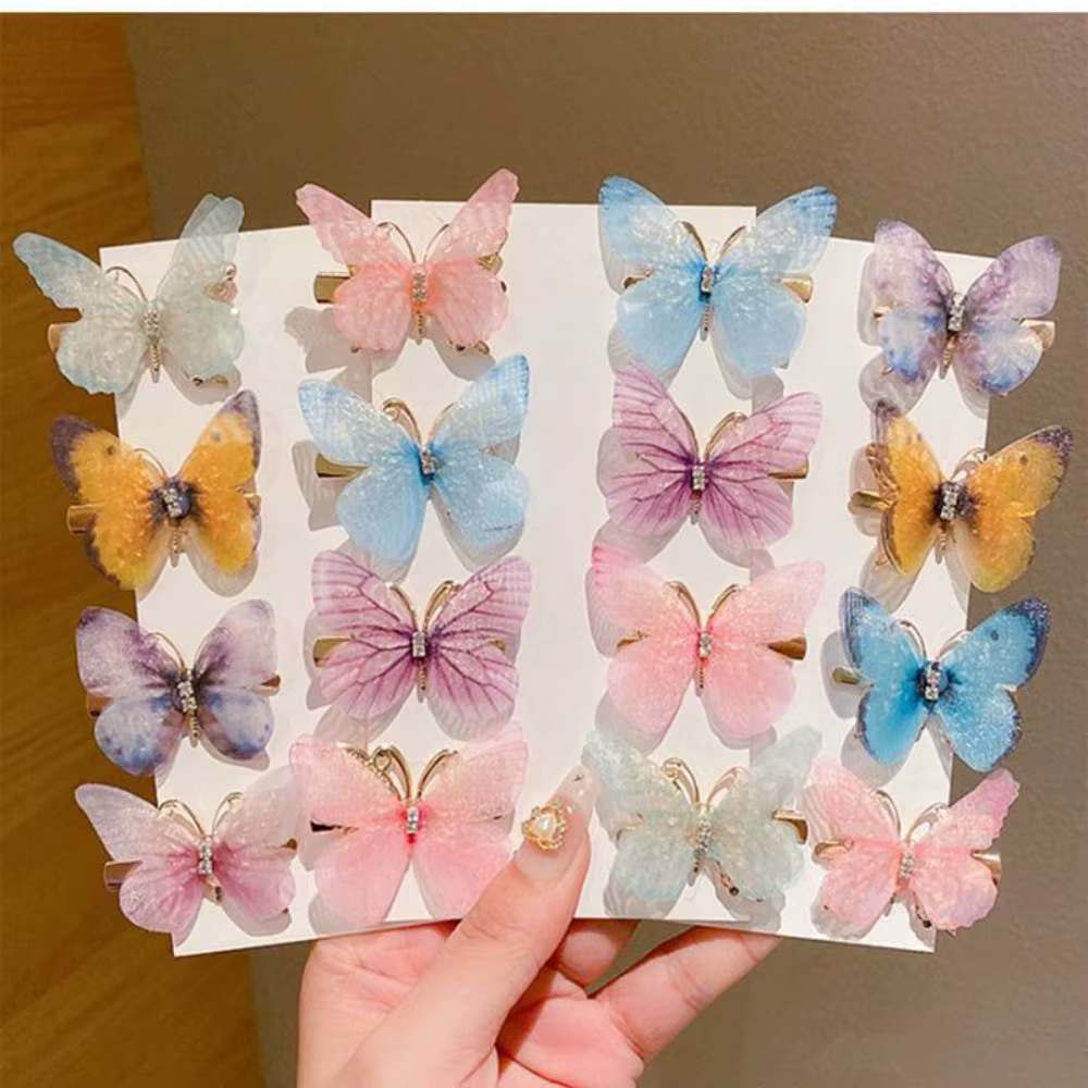 Épingle à cheveux papillon colorée pour femmes