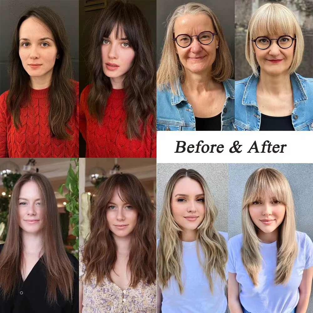 Réinitialisation in Bangs Extensions de cheveux pour femmes