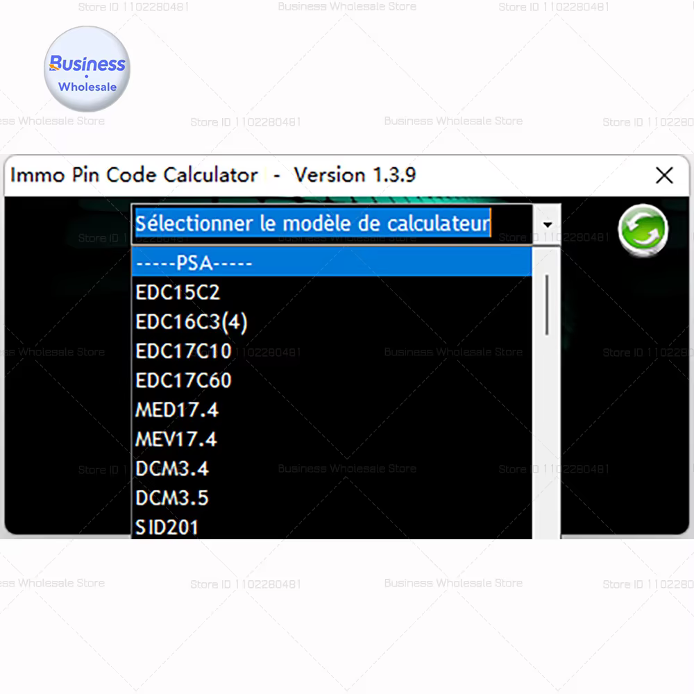Calculatrice de codage Calculatrice IMMO PIN CODE V1.3.9 keygen Outils de réparation automobile Logiciel pour décoder le code pin sur de nombreux ECU PSA par dump