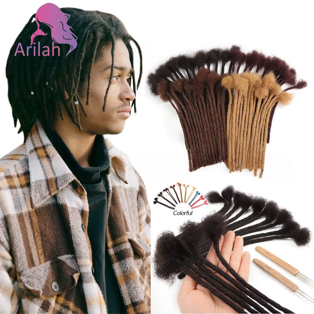 Extensions de cheveux humains colorés Dreadlock de 0.6 cm