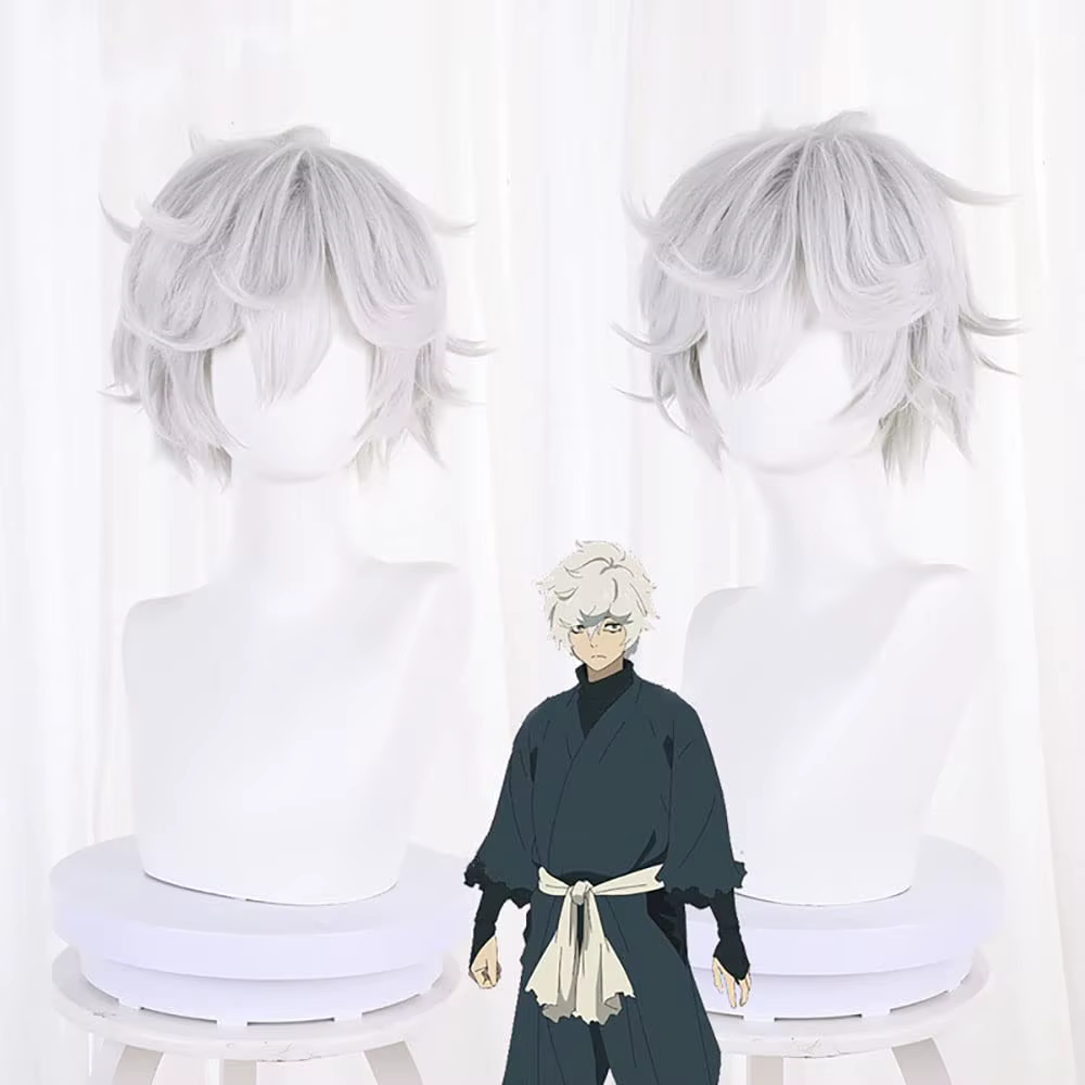 Gabimaru Anime Jigokuraku Perruque Courte Bouclée pour Hommes et Garçons