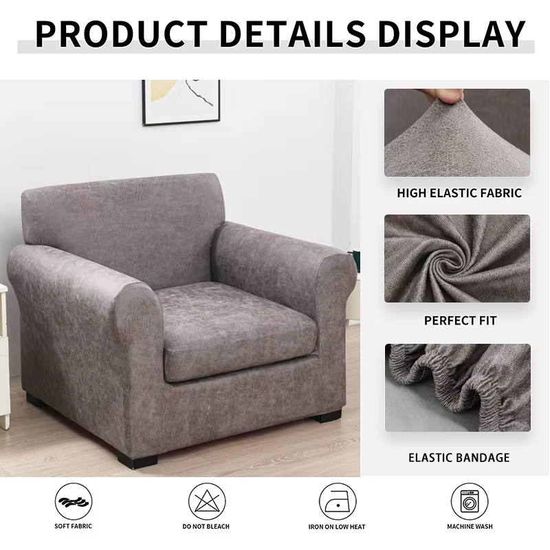 2 pièces housses de chaise en Faux cuir housse de canapé à siège unique housse de chaise extensible housse de canapé pour chien de compagnie housse pour salon