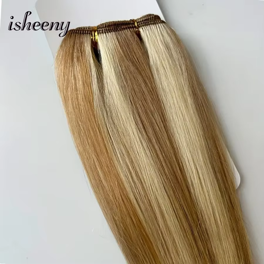 Extensions de cheveux humains blonds méchés