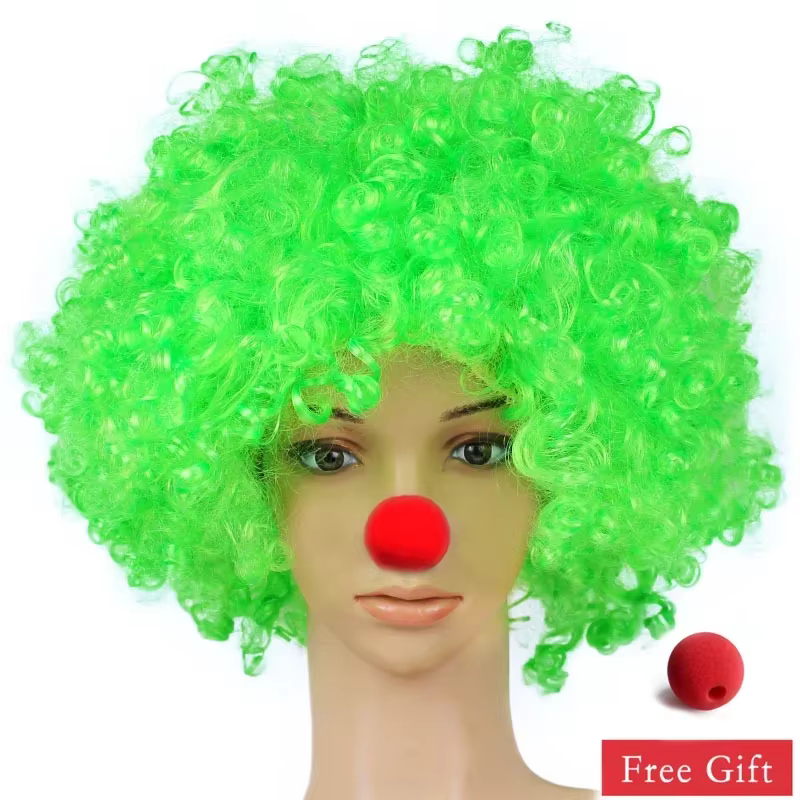 Perruque de Clown Afro bouclée perruques synthétiques Cosplay pour hommes femmes Mardi Gras