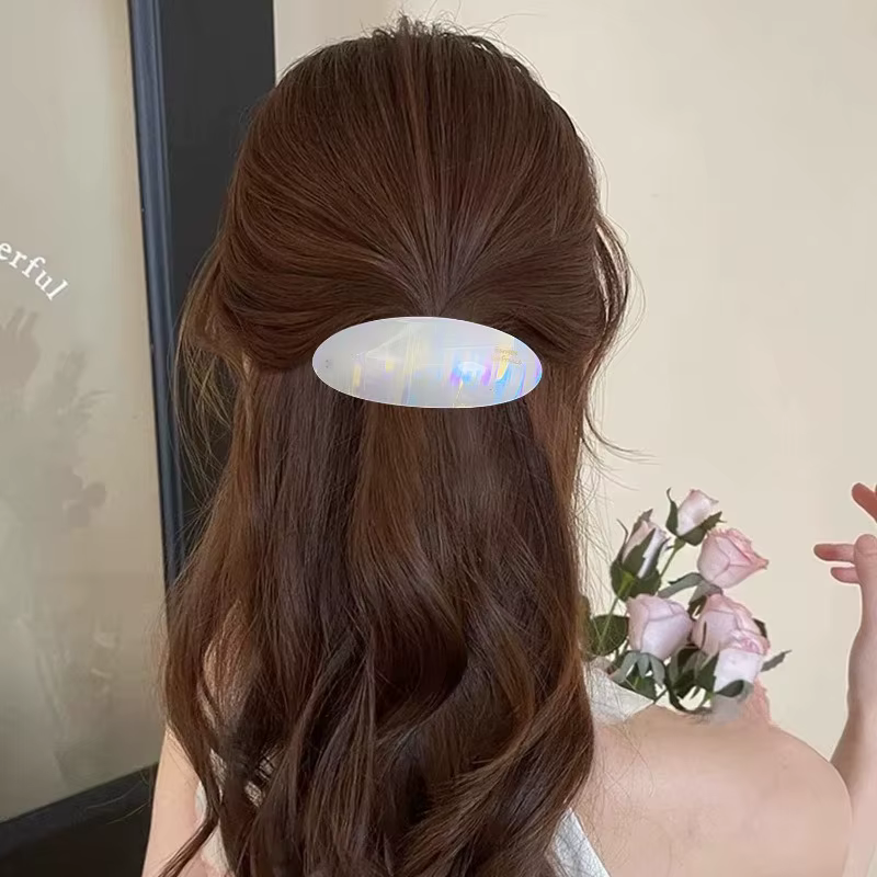 Pince à cheveux ovale vintage coréenne en acétate pour femmes et filles