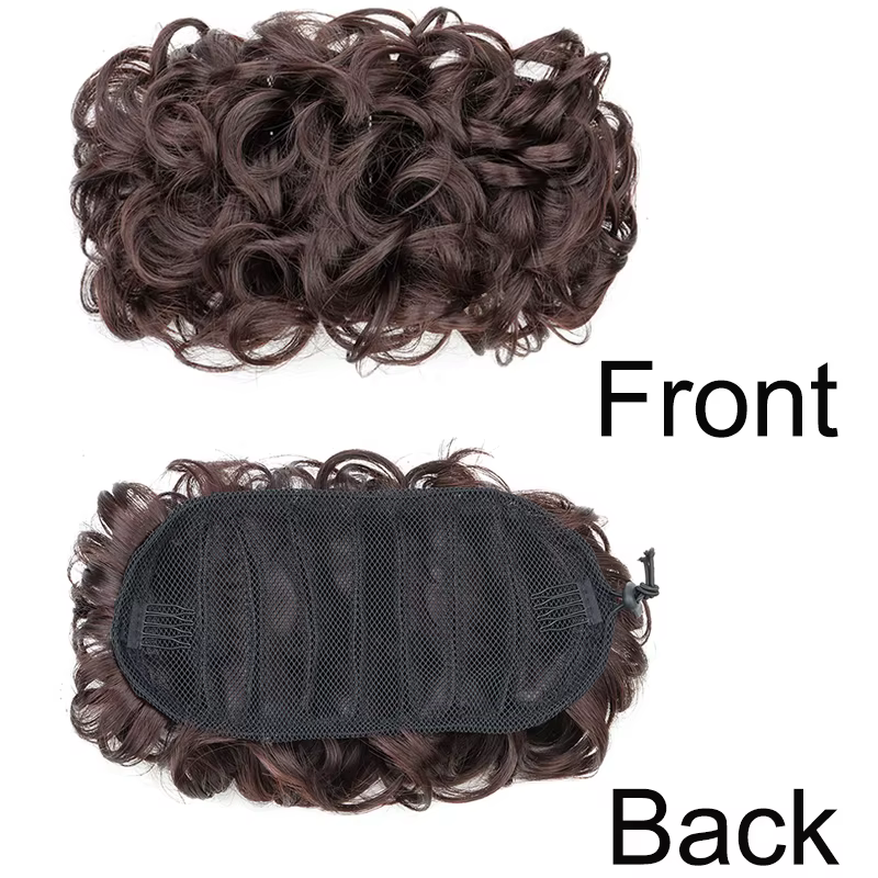 Chignon Synthétique Bouclé avec Bande de Caoutchouc artificiel astique