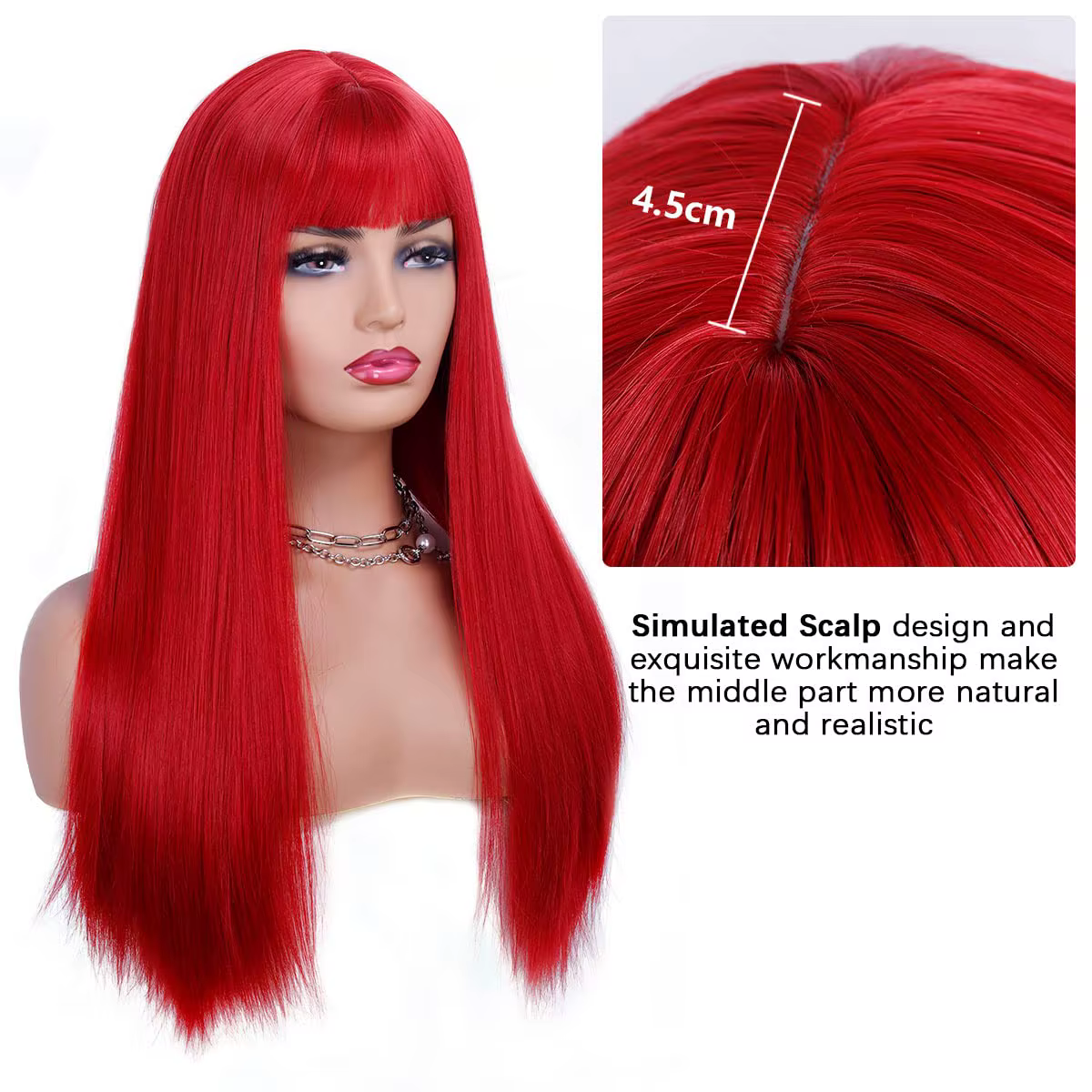 Perruque synthétique 26 pouces la plus vendue pour cheveux longs et raides