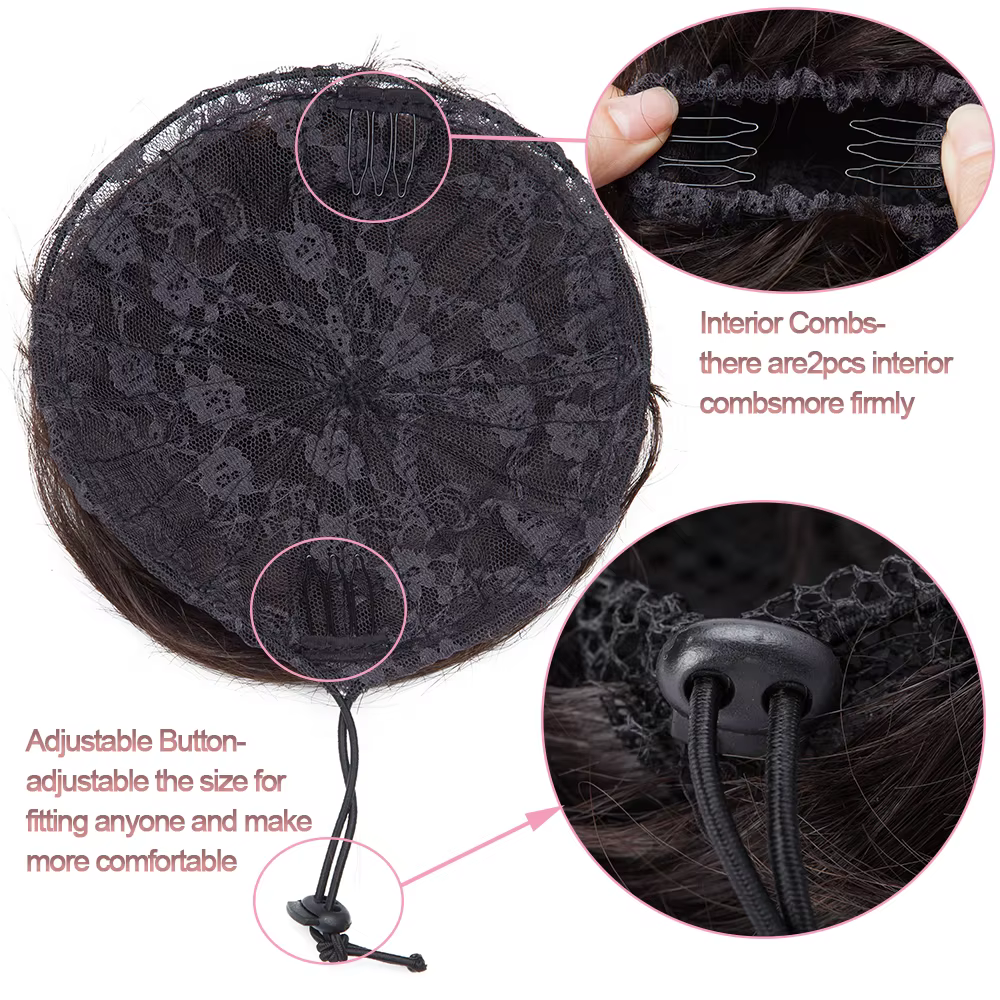 SEGO 100% Extension de Chignon de cheveux humains Donut