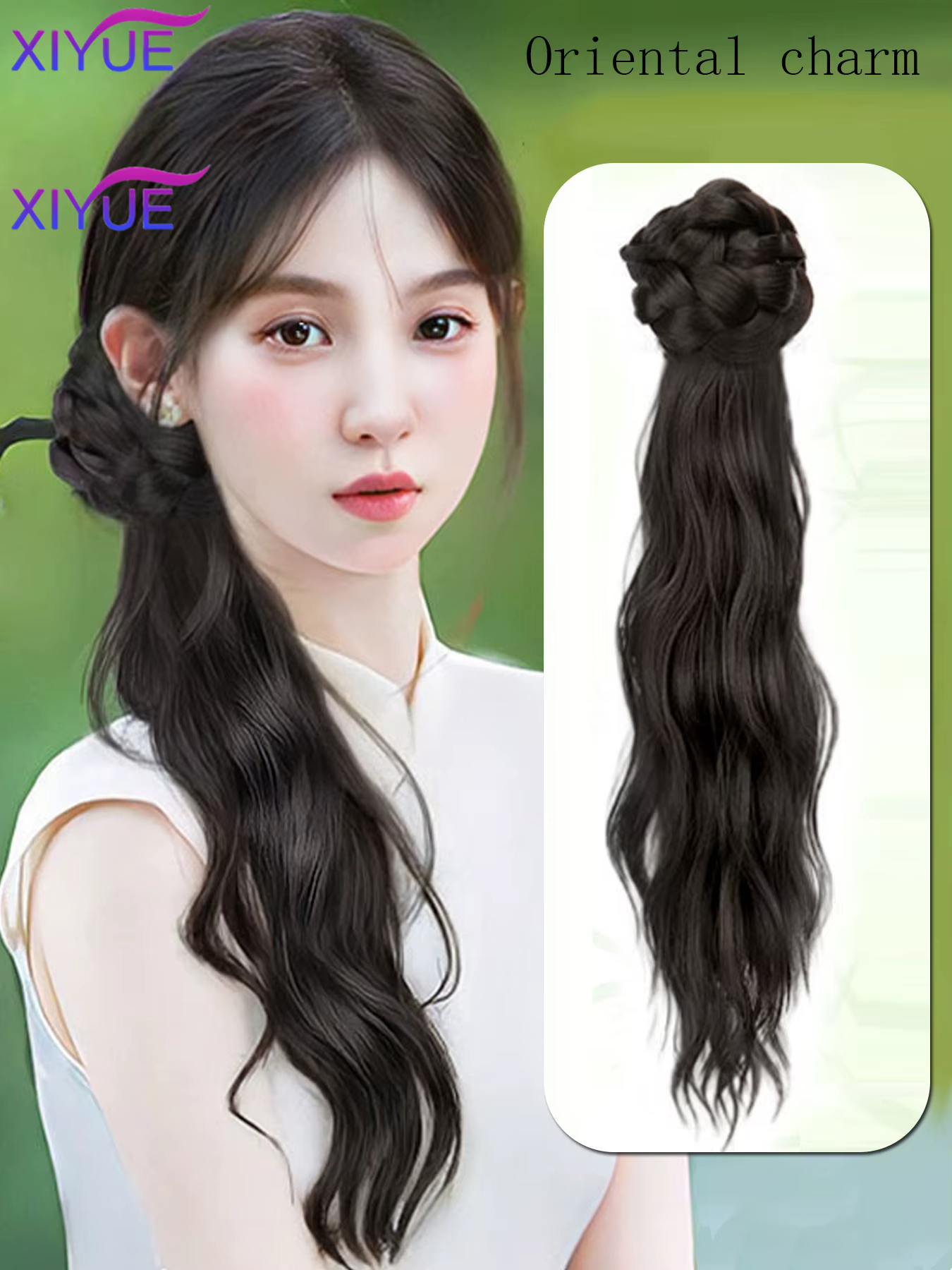 Synthétique nouveau Style chinois pince à griffes longue queue de cheval bouclée naturel moelleux peut être attaché