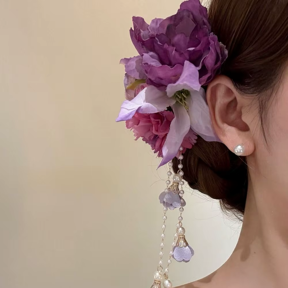 Accessoires de cheveux Hanfu à pompons