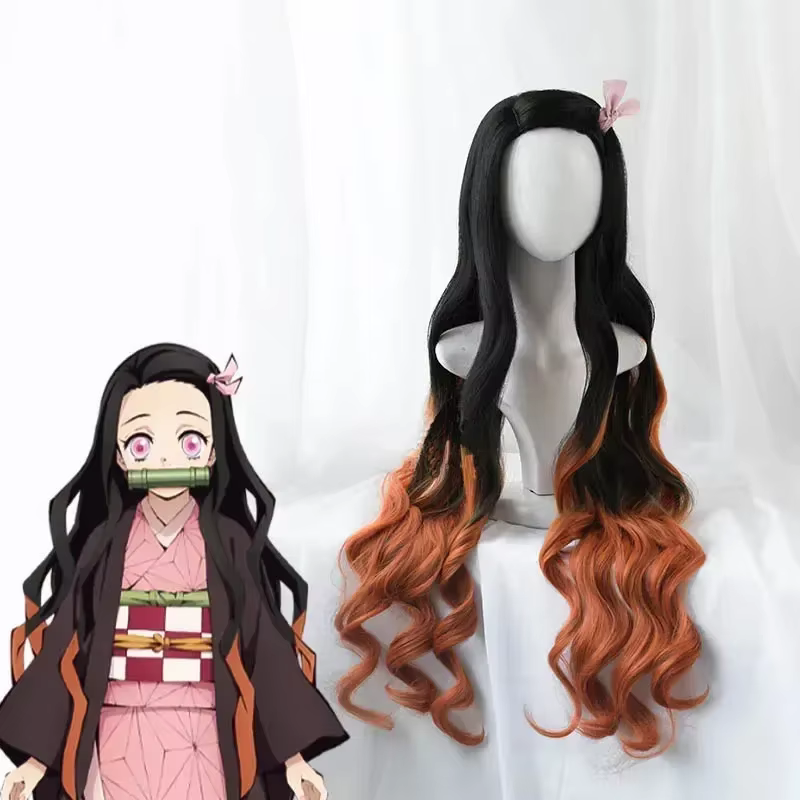 Perruque de cosplay de haute qualité Nezuko Tanjirou Kamado