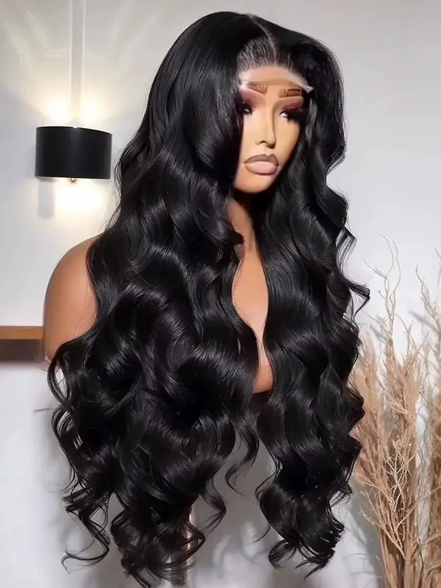 Perruque Lace Frontal Wig synthétique Loose Wave noire