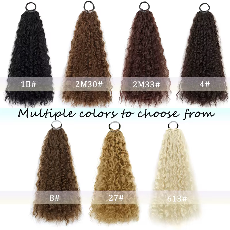 WIGSIN 18 pouces synthétique longue queue de cheval bouclée avec élastique cheveux corde Extensions