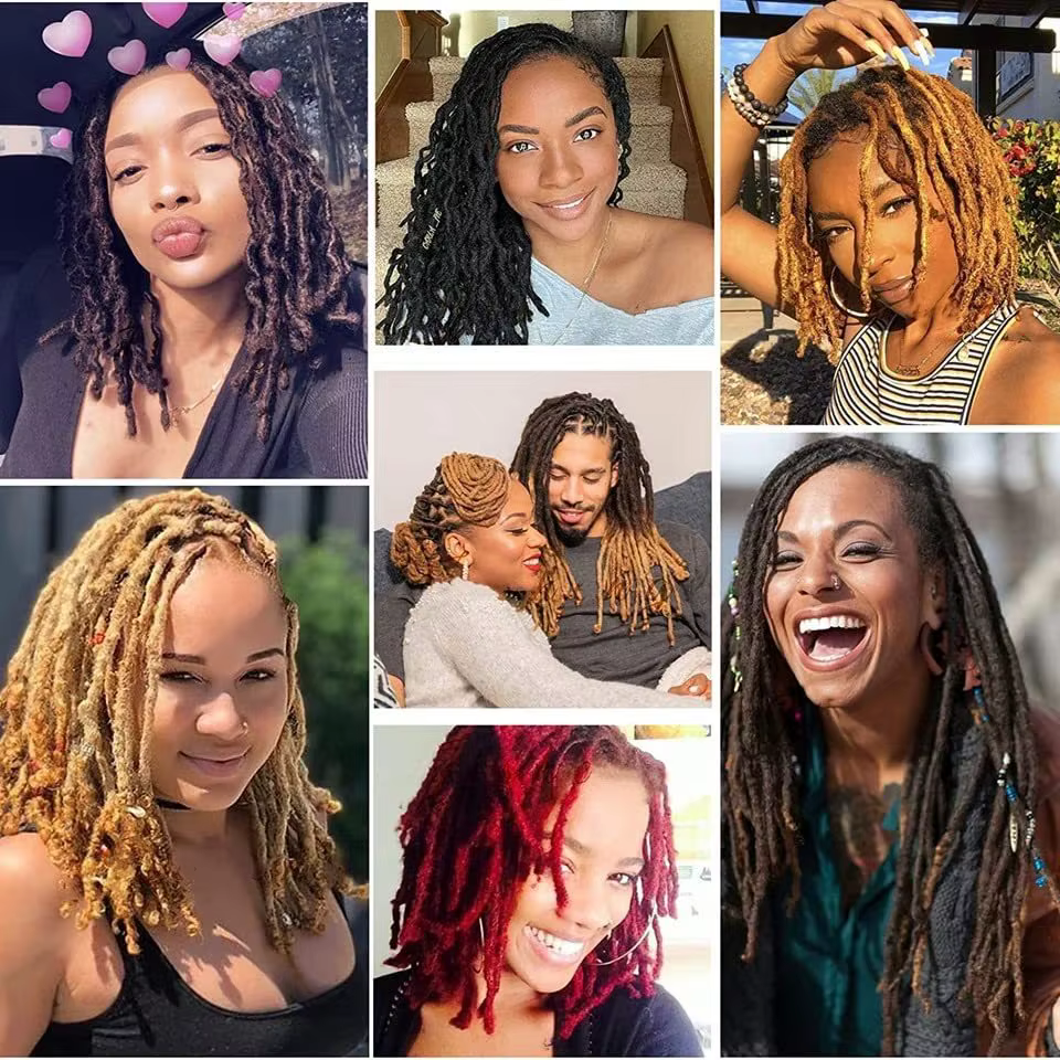 Extensions de cheveux humains colorés Dreadlock de 0.6 cm
