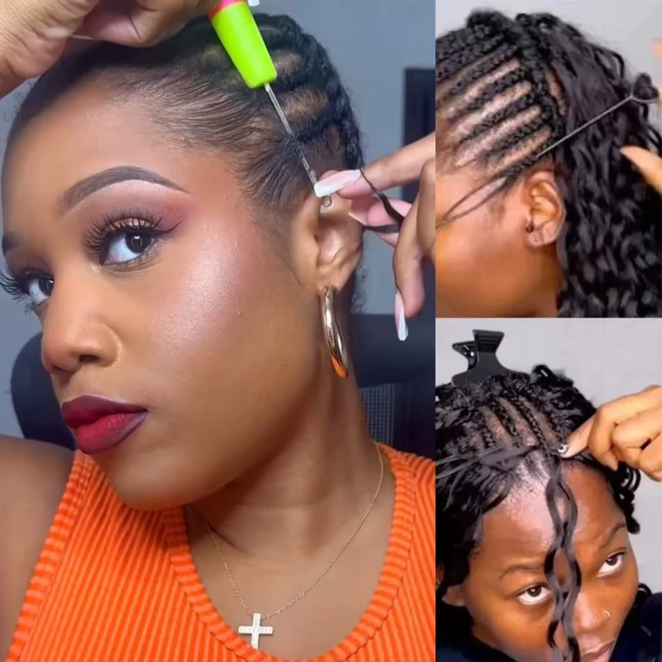 Extensions de cheveux humains bouclés au crochet