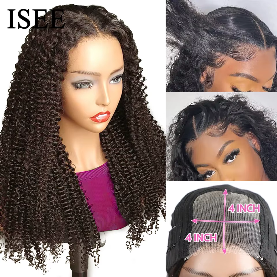 Wear Go perruque ISEE HAIR noeuds pré-plumés crépus bouclés HD dentelle sans colle perruques humaines prêt à l'emploi