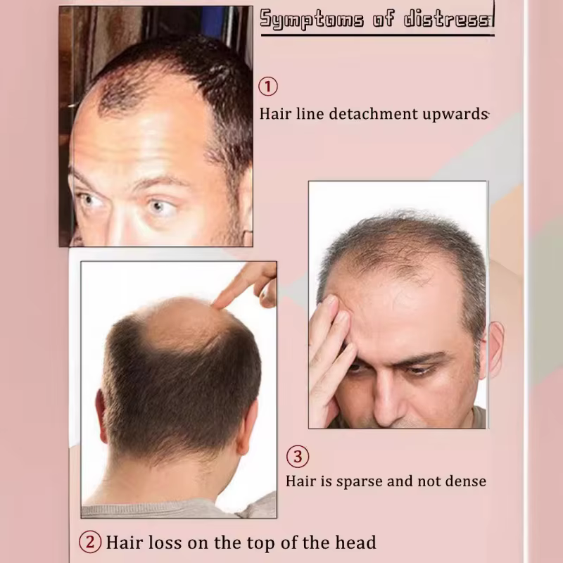 Perruque synthétique lisse et ondulée pour hommes