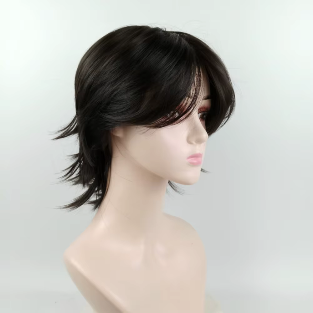 Cheveux courts ultraviolets synthétiques pour hommes