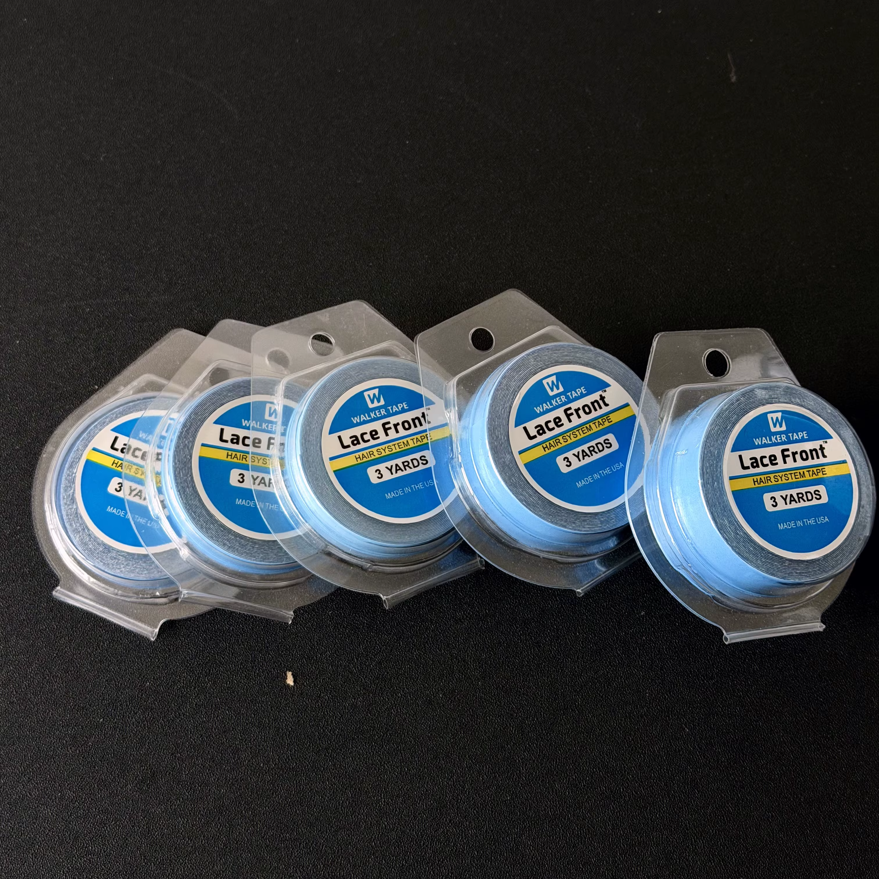 1/2/5 Rouleaux de ruban adhésif double face bleu super résistant pour extensions de cheveux/perruques en dentelle/toupets, 0,8/1 cm x 3 yards
