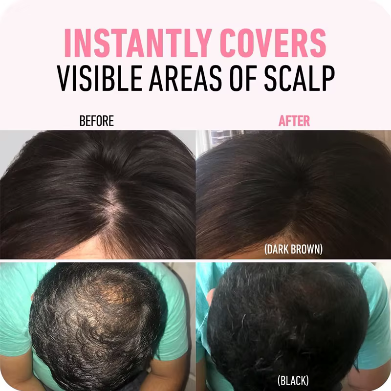 Poudre de ligne de cheveux imperméable instantanée naturelle
