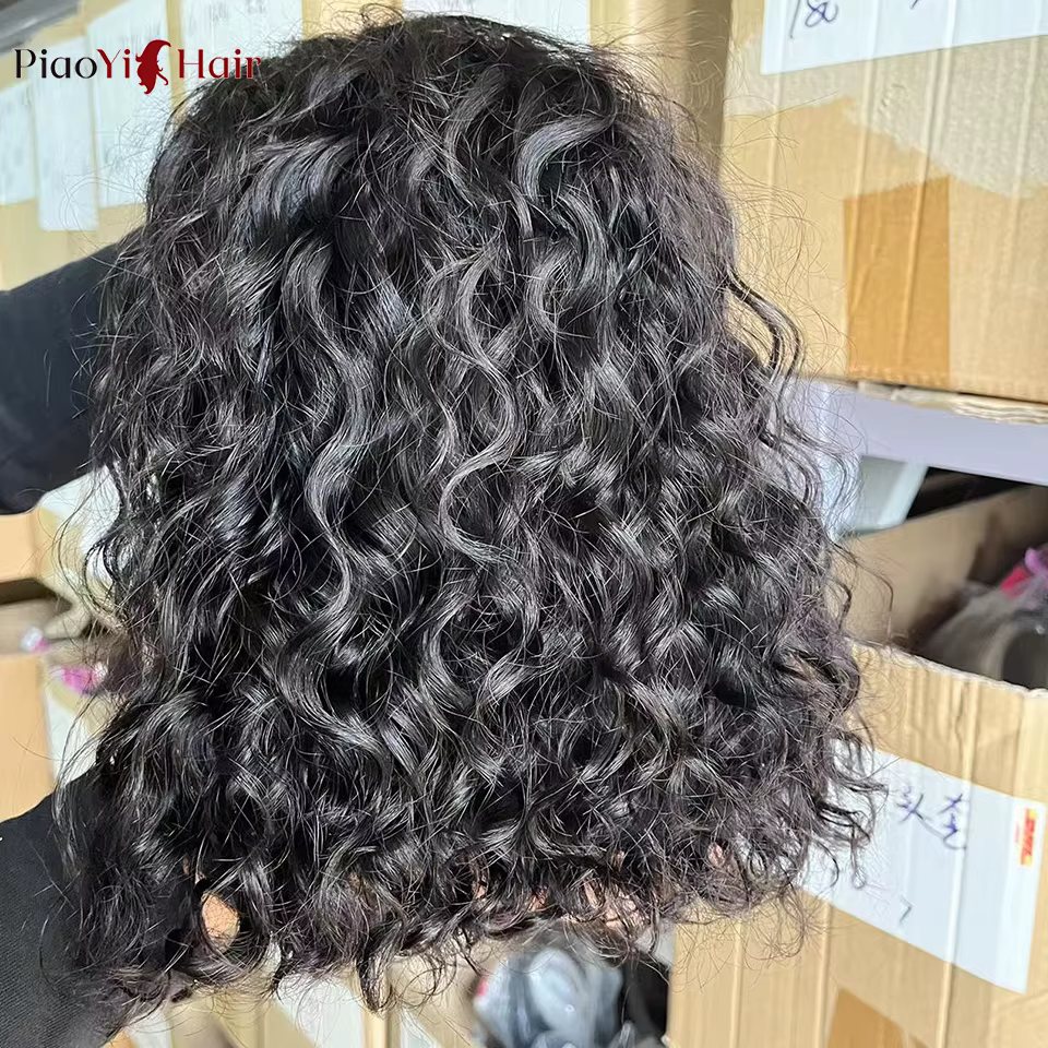 Bob Perruque Lace Wig sans colle ondulée