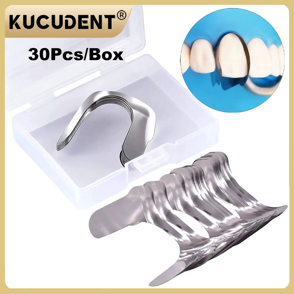 Bandes de matrice métallique antérieure profilées, 30 pièces, système de matrice sectionnelle M8, double Matrices antérieures, matériel de dentisterie