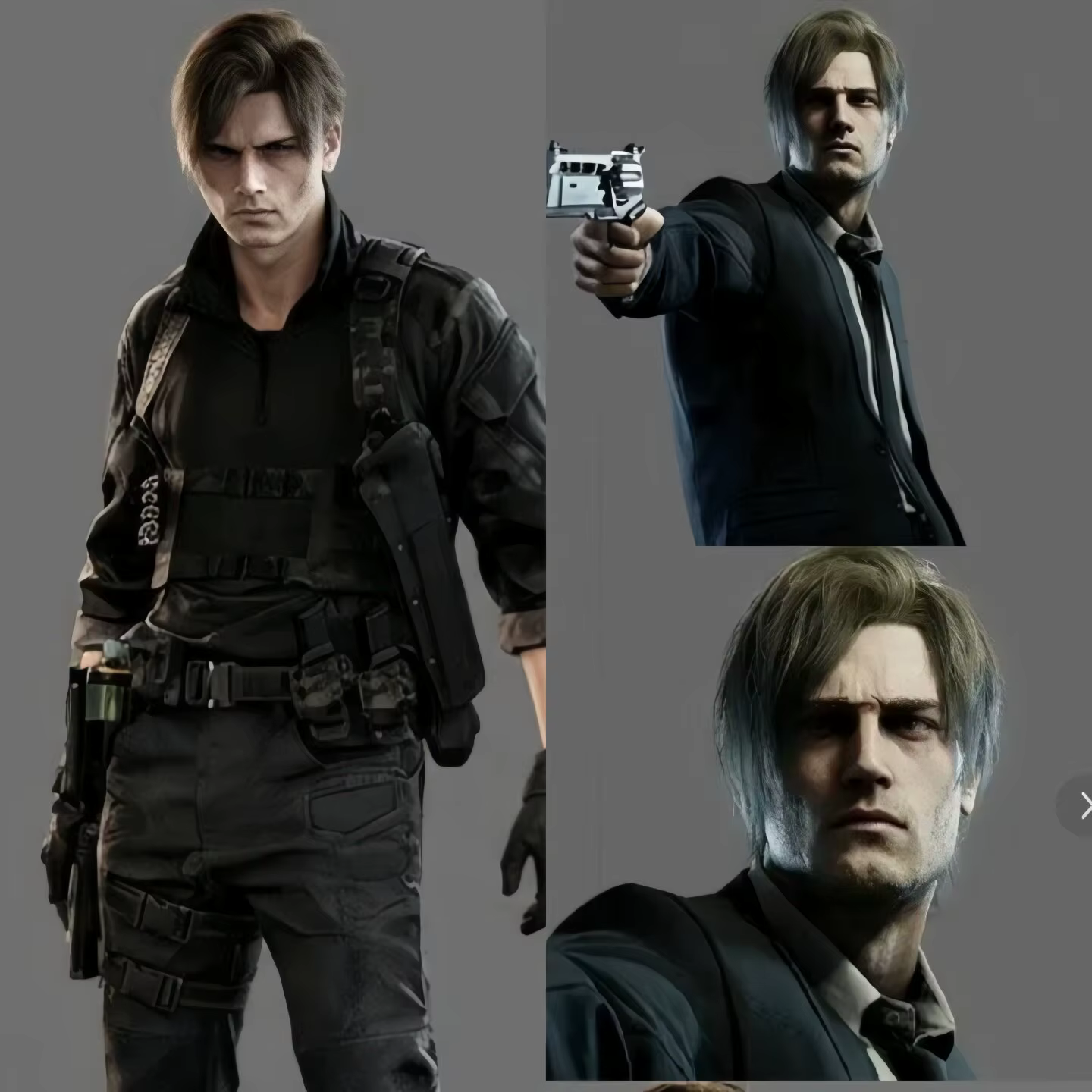 Perruque de cosplay Re9 REQ Leon pour homme