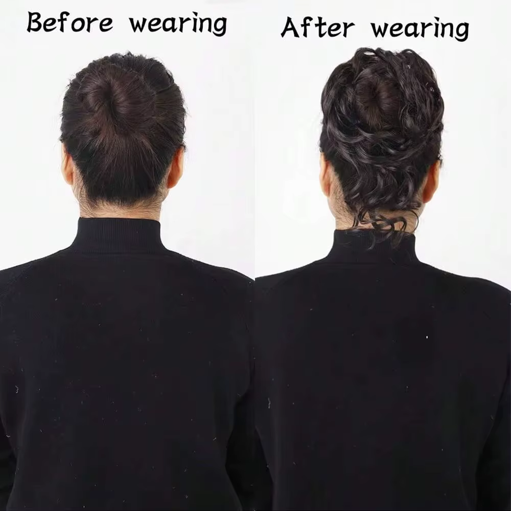 Extensions de queue de cheval synthétiques bouclées et volumineuses avec pince à griffes, postiche chignon désordonné pour usage quotidien
