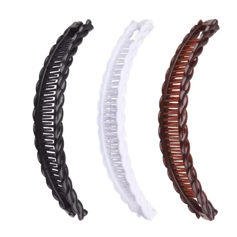Pince à cheveux banane Vintage de couleur unie pour femmes et filles