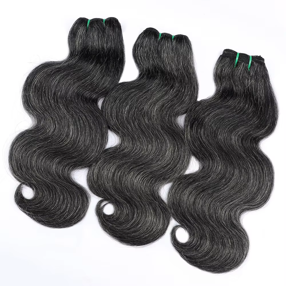 Paquets de cheveux humains sel et poivre vague de corps