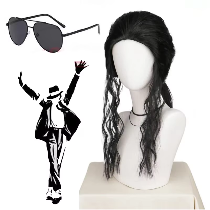 Perruque ou lunettes de cosplay Michael Jackson