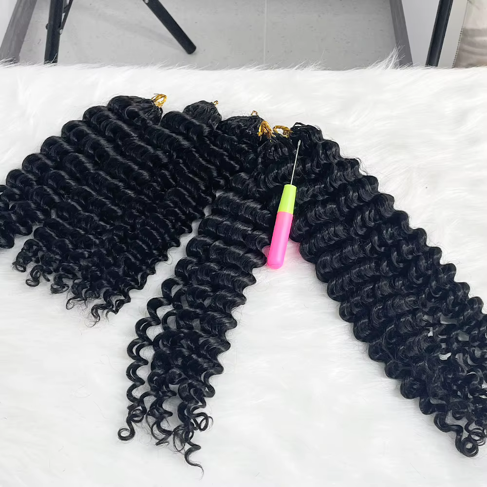 Extensions de tresses au crochet en cheveux humains vierges bruts, bouclés crépus style bohème, pré-séparées, cuticules alignées, 100g par paquet, non traités