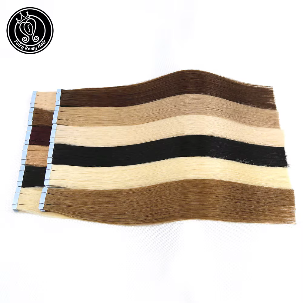Extensions de Cheveux Naturels Remy Adhésifs Blond Platine