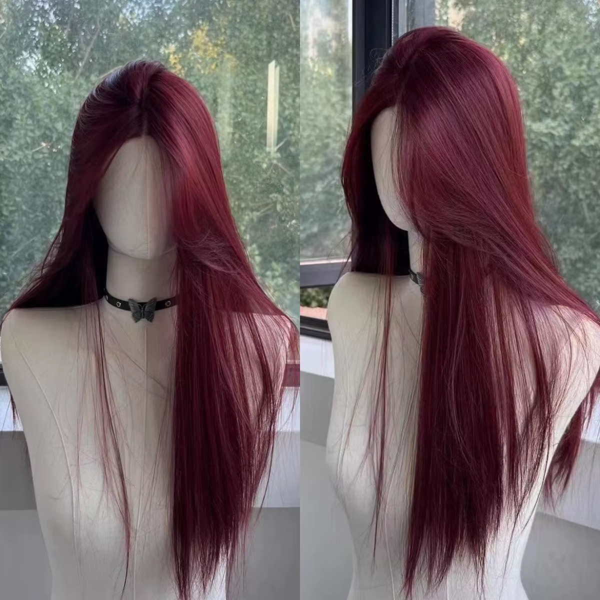 Perruque Lace Front Synthétique Longue et Lisse pour Femme