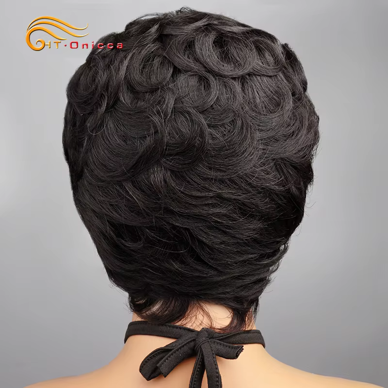 Perruques de cheveux 100% naturels bouclés