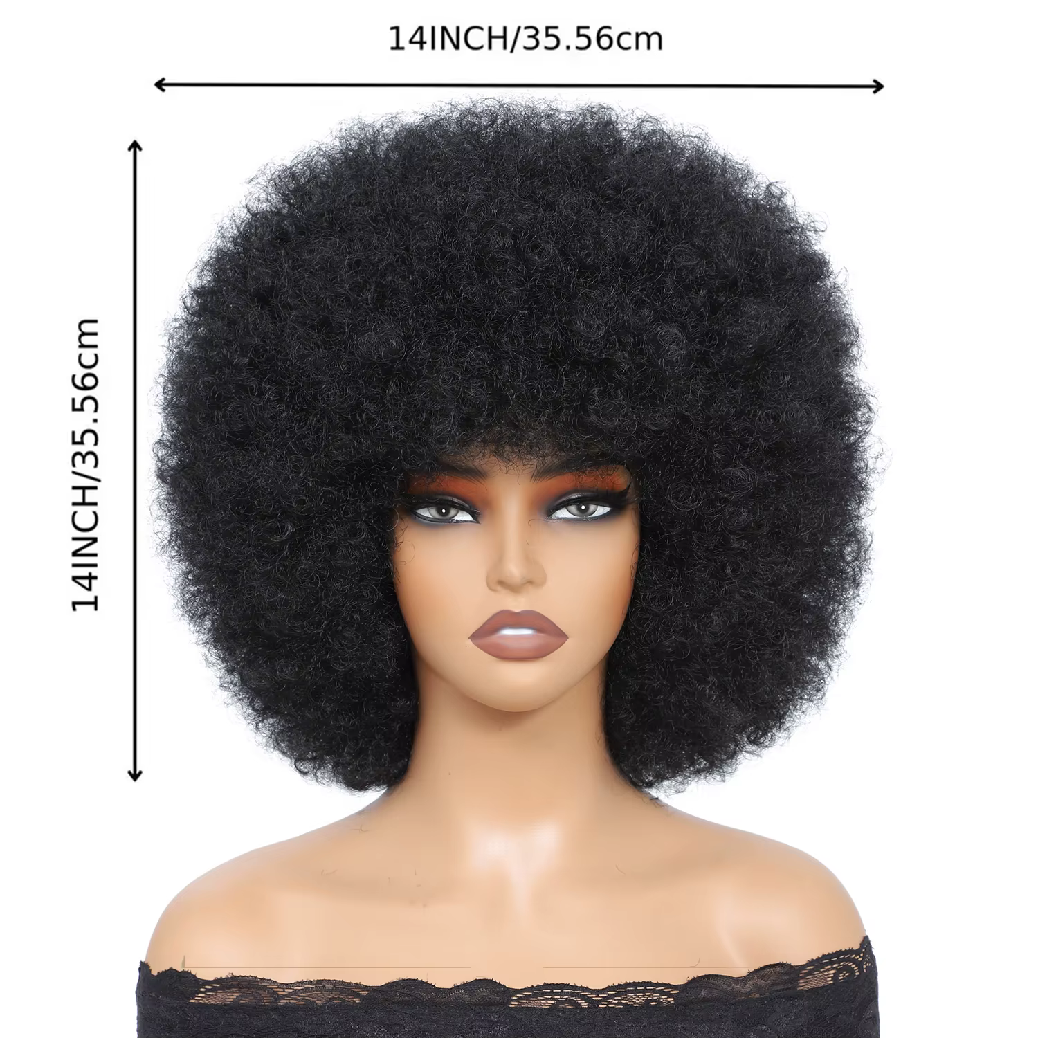 Perruques Afro pour femmes noires 14 pouces années 70