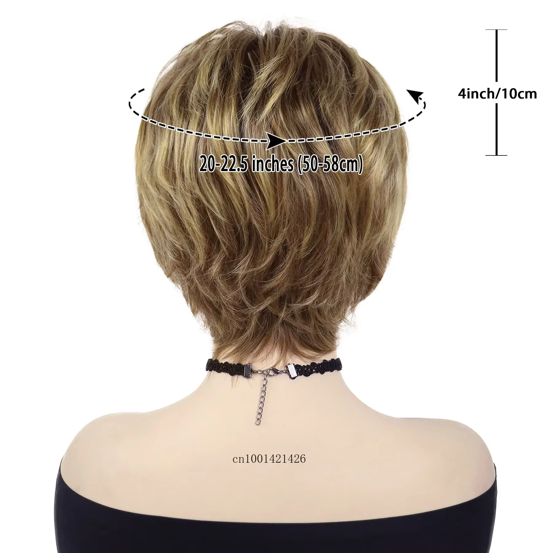 Perruques synthétiques courtes brunes blondes mélangées pour femmes
