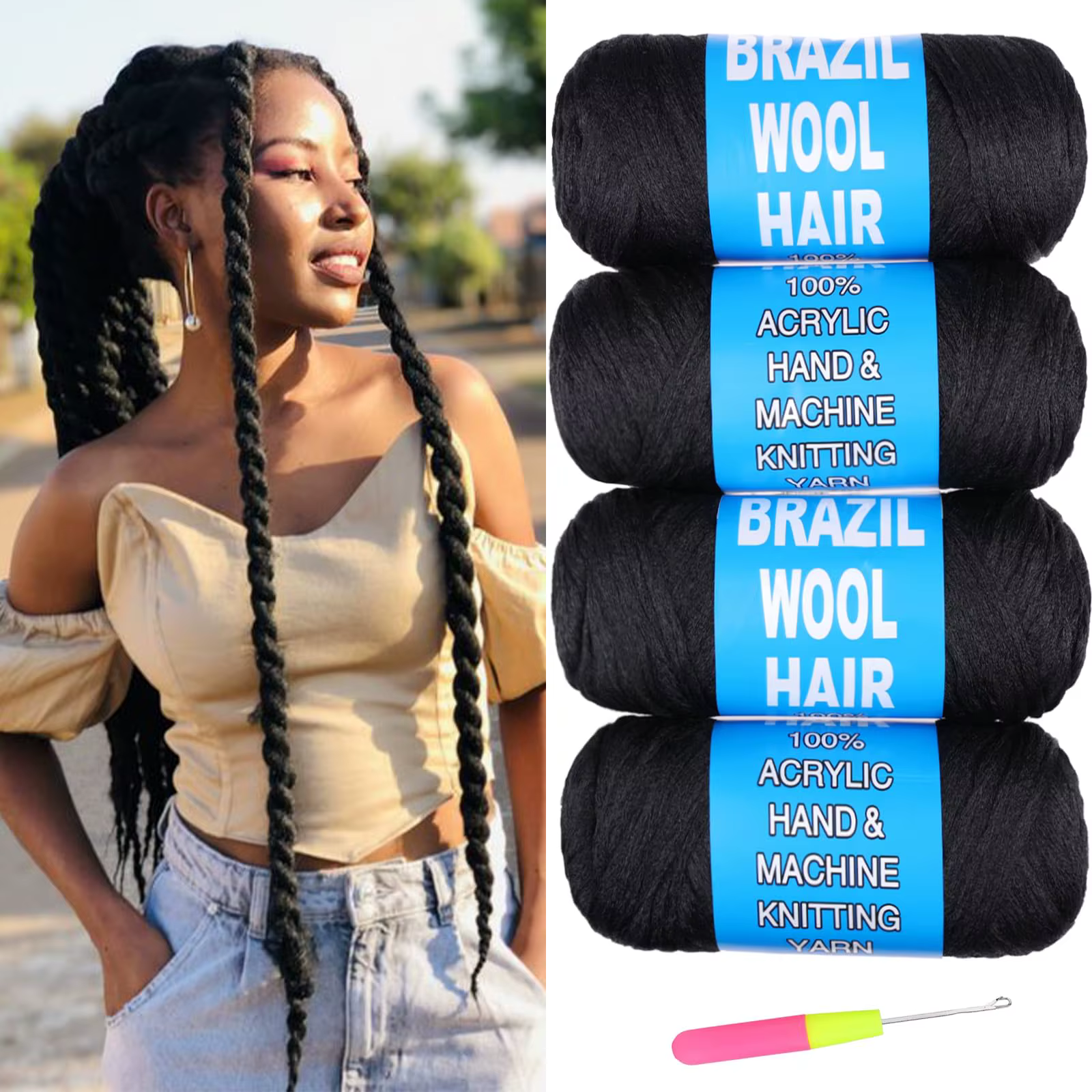 Extensions de cheveux synthétiques à tresser