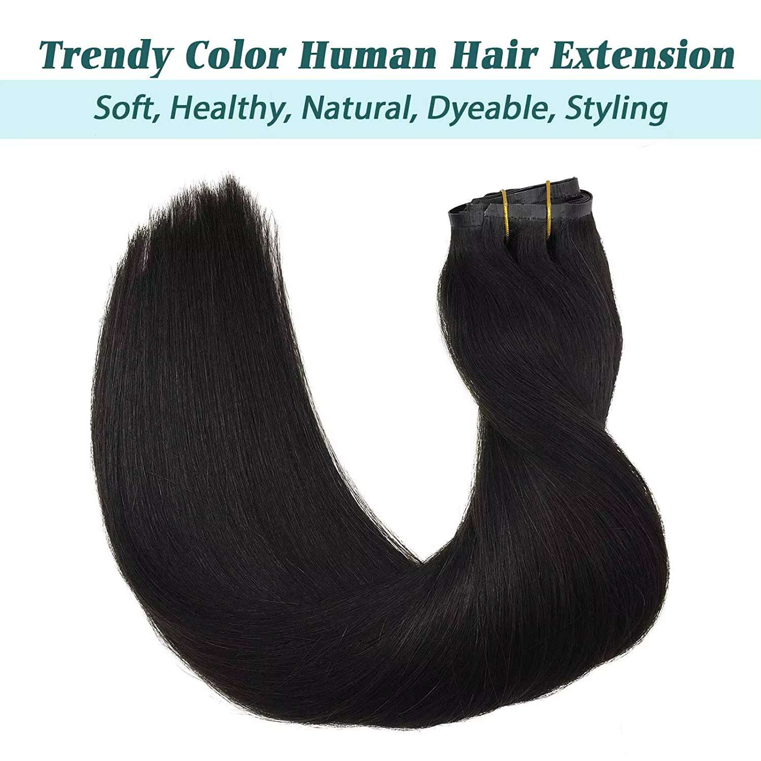 Extensions de cheveux humains à clipser en PU
