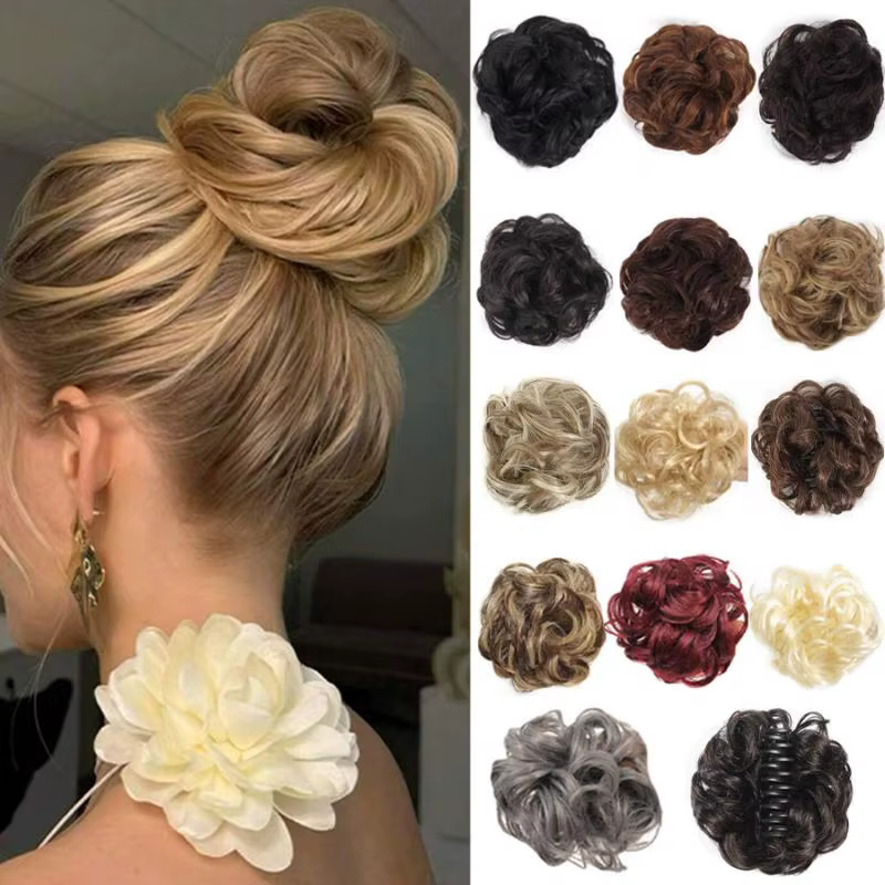 Nouveau! Chignon synthétique à clipser