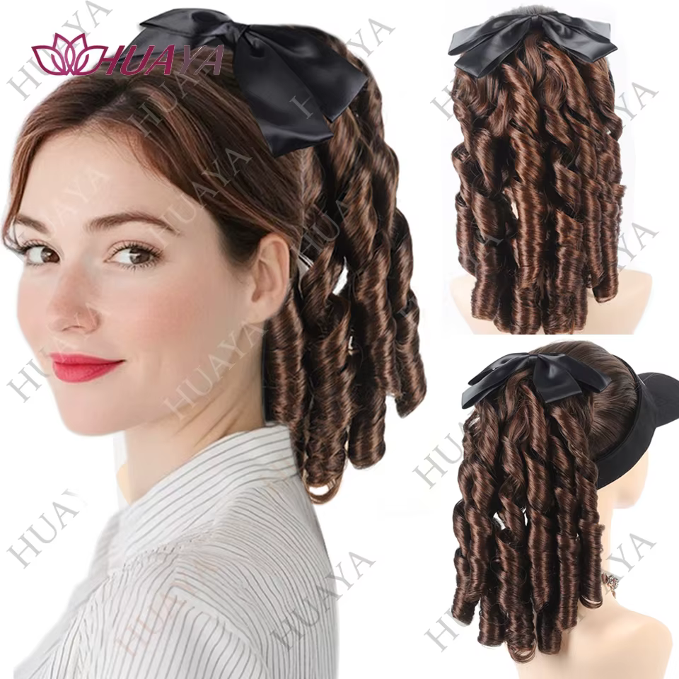 Extensions de cheveux queue de cheval longues et bouclées