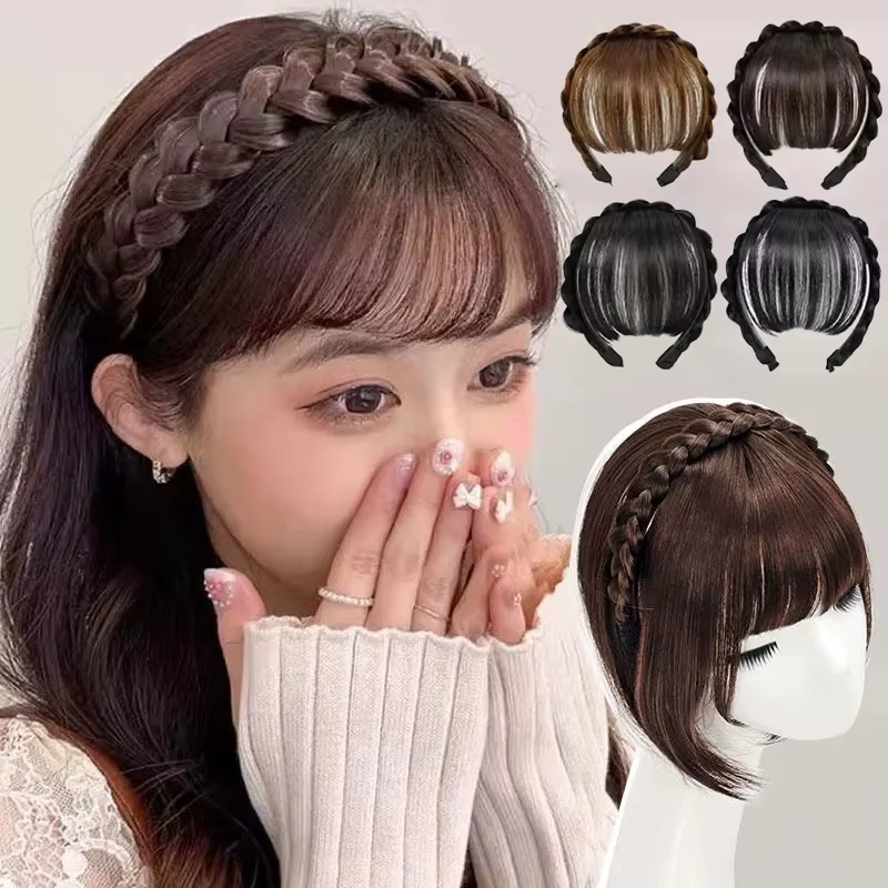 Nouveau faux cheveux bandeau perruque frange bandeau Extension de cheveux femmes filles Clips dans l'extension de cheveux accessoires de cheveux postiche Clips