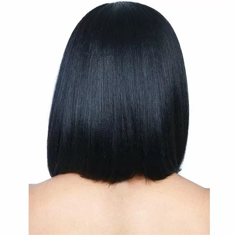 Perruque Synthétique Mi-Longue et Lisse pour Femme