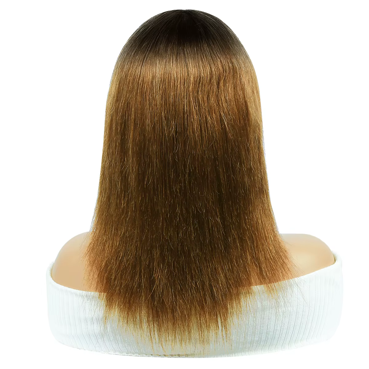 Perruque en cheveux humains lisses Omber avec frange