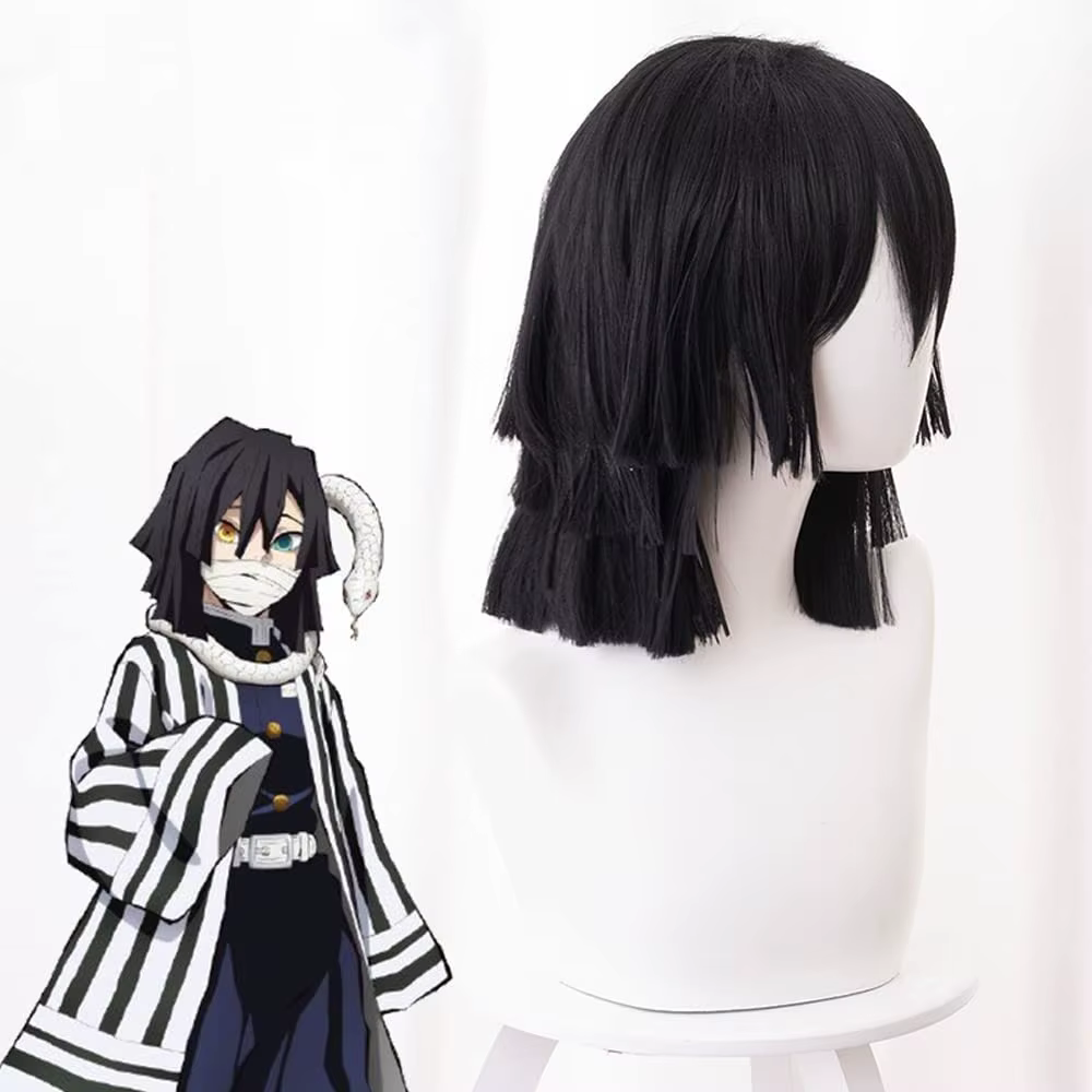 Perruque de Cosplay Anime Iguro Obanai